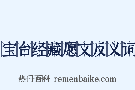 宝台经藏愿文反义词是什么意思的图片